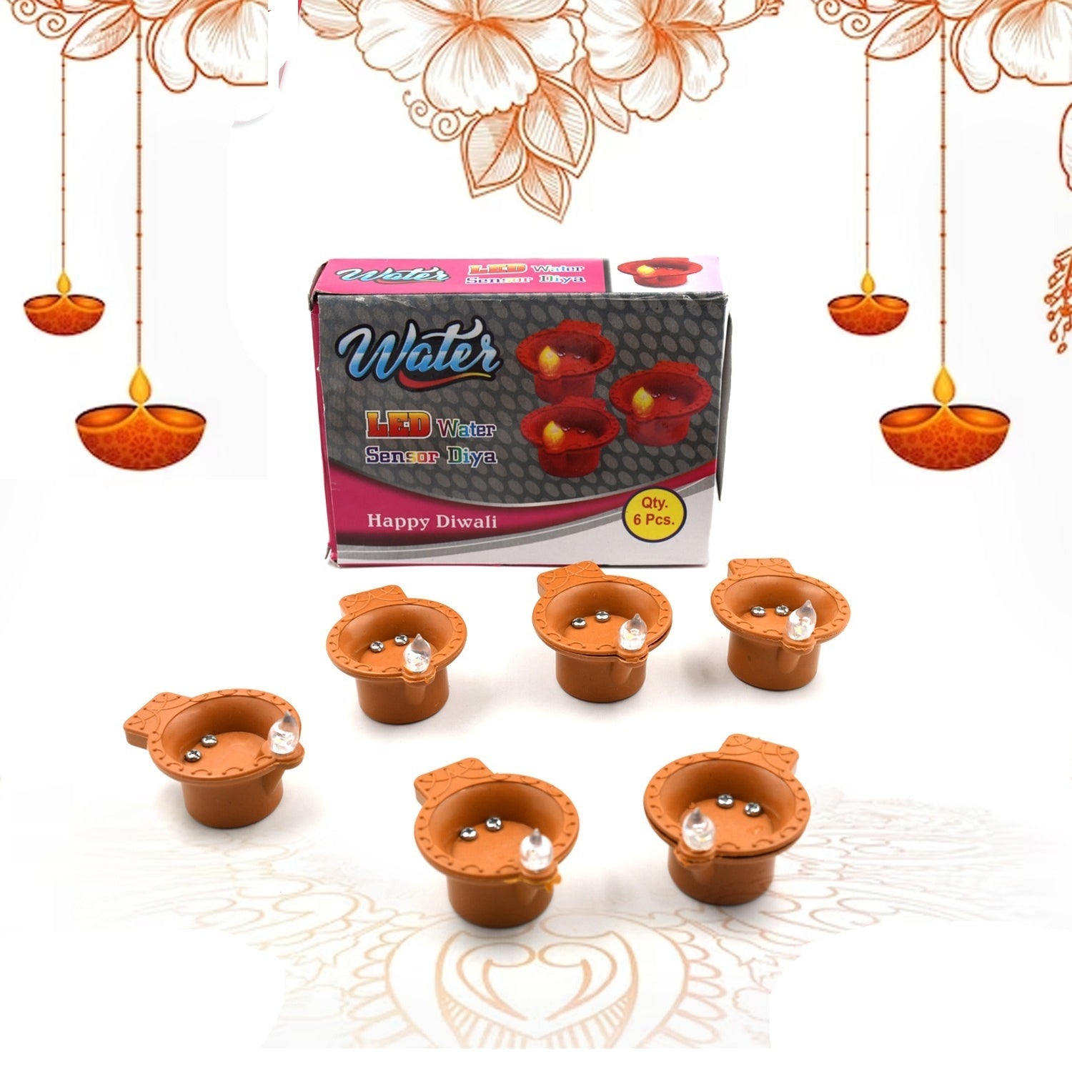 Water Sensor Diyas for Diwali Decoration | Diyas for Home Decoration| Diwali Decoration Items for Home Decor Diyas | Diwali LED Diyas Candle with Water Sensing Technology E-Diya (6Pc Set) Water Sensor Diyas for Diwali Decoration | Diyas for Home Decoration| Diwali Decoration Items for Home Decor Diyas | Diwali LED Diyas Candle with Water Sensing Technology E-Diya (6Pc Set)